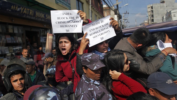 Nepal police break up anti-India protest over blockade